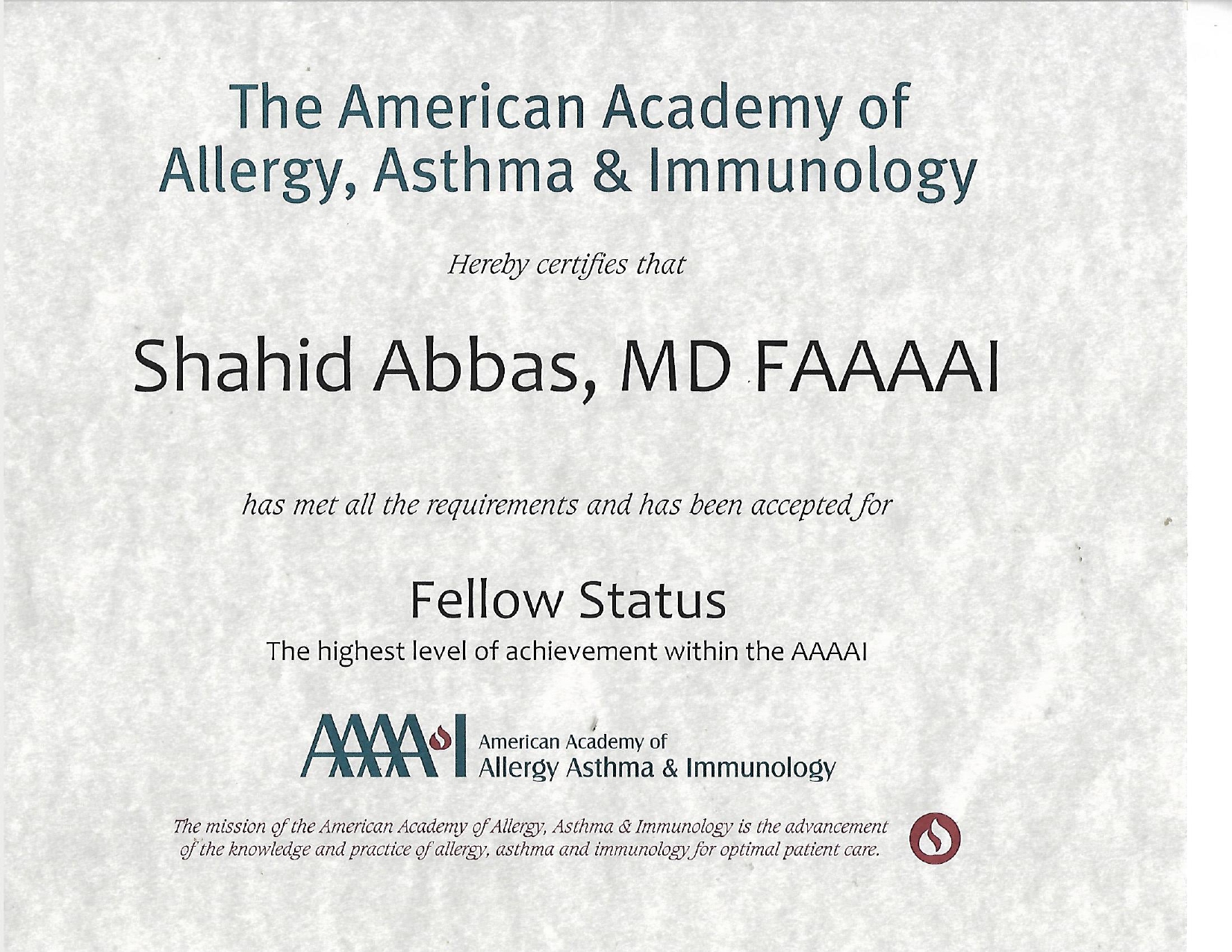  American Allergy, Asthma & Immunology 